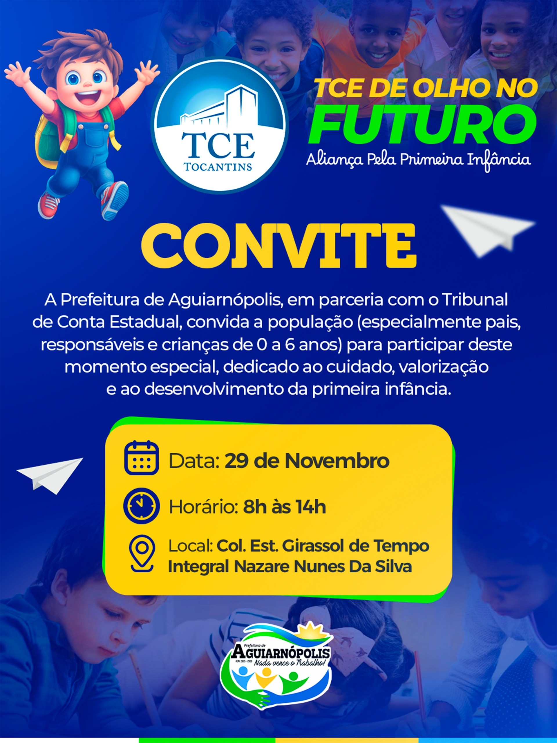 Prefeitura de Aguiarnópolis realiza Dia D da Aliança pela Primeira Infância com oferta de serviços para crianças e famílias